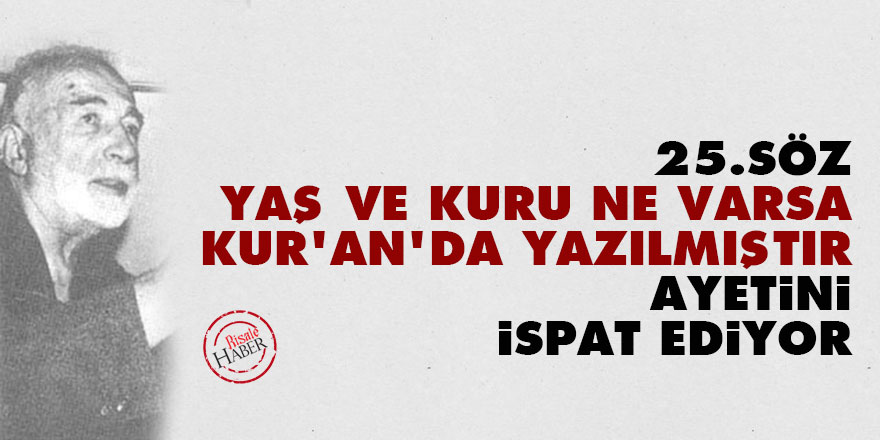 25. Söz 'Yaş ve kuru ne varsa Kur'an'da yazılmıştır' ayetini ispat ediyor