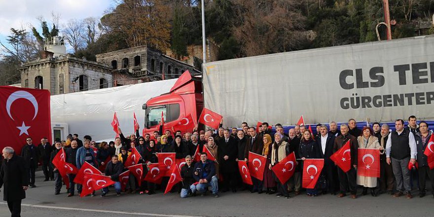 Halep'e 14 yardım tırı yola çıktı