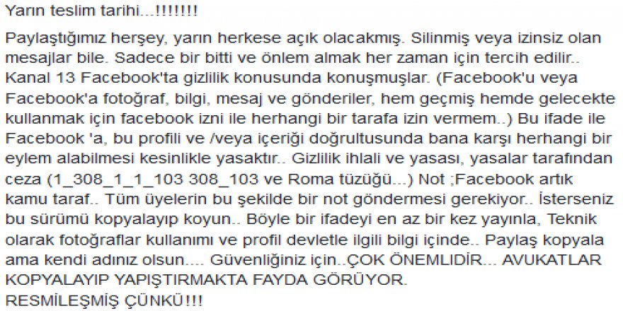 Facebook'taki "Yarın Teslim Tarihi" paylaşımları doğru mu?