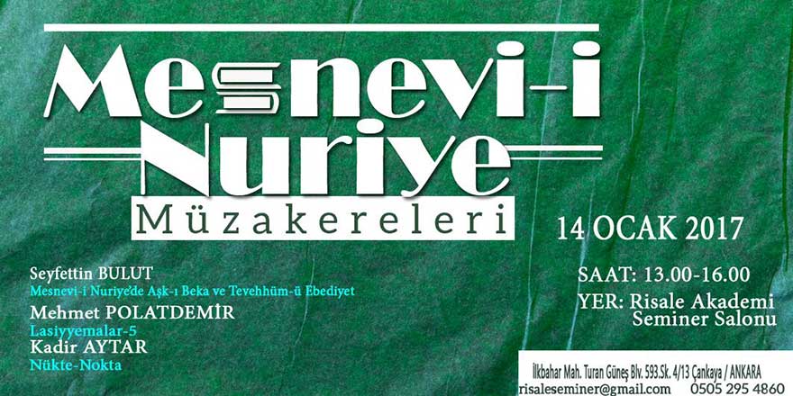 Mesnevi-i Nuriye'de Aşk-ı Beka ve Tevehhüm-ü Ebediyet Semineri