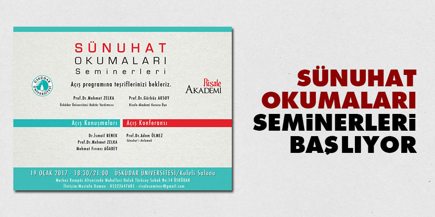 Sünuhat okumaları seminerleri başlıyor