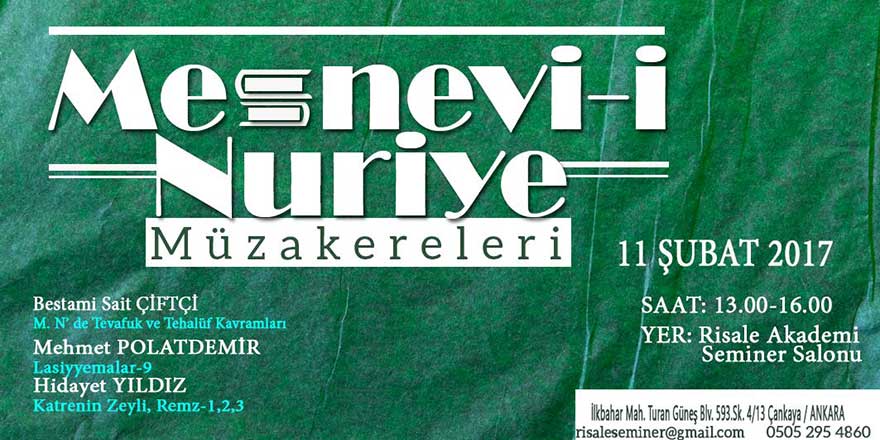 Mesnevi-i Nuriye'de Tevafuk ve Tehalüf Kavramları semineri