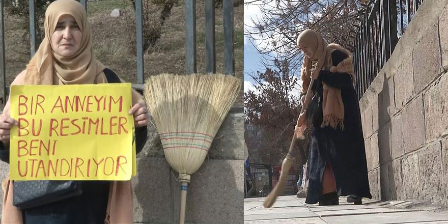 Ankara sokaklarındaki fuhuş kartvizitlerini süpürdü: Utanıyorum!