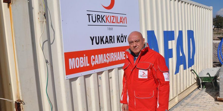 Deprem bölgesine mobil çamaşırhane kuruldu
