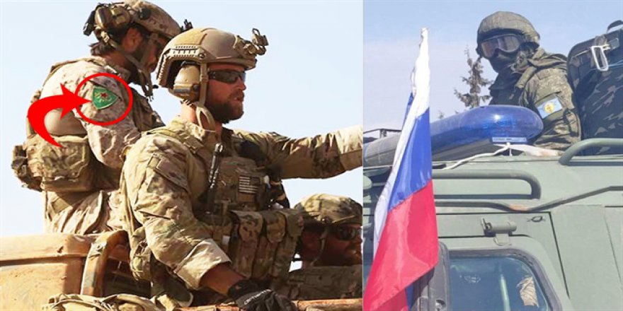 Rus askerleri de  PYD arması taktı