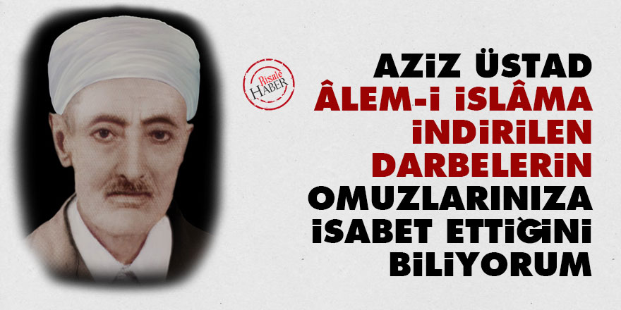 Aziz Üstad, Âlem-i İslâma indirilen darbelerin omuzlarınıza isabet ettiğini biliyorum