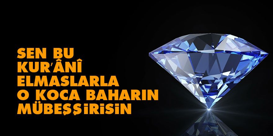 Sen bu Kur’ânî elmaslarla, o koca baharın mübeşşirisin