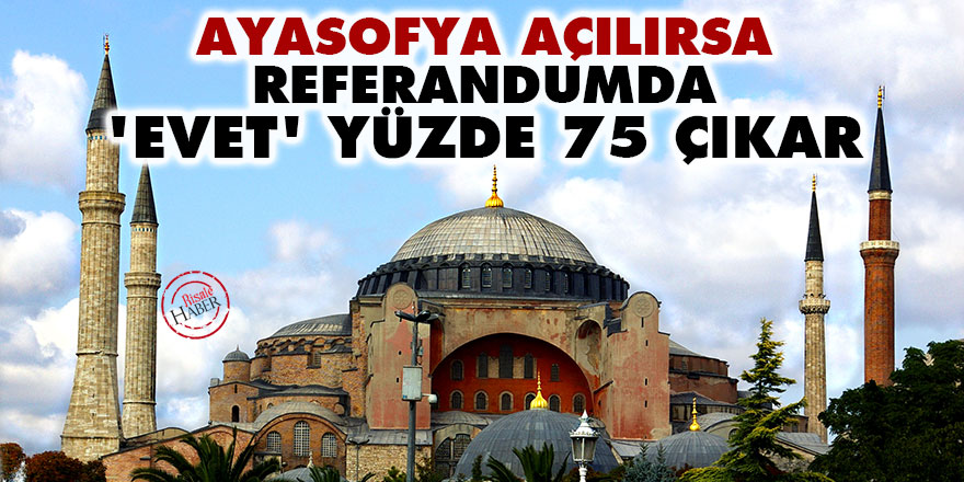 Ayasofya açılırsa referandumda 'Evet' yüzde 75 çıkar