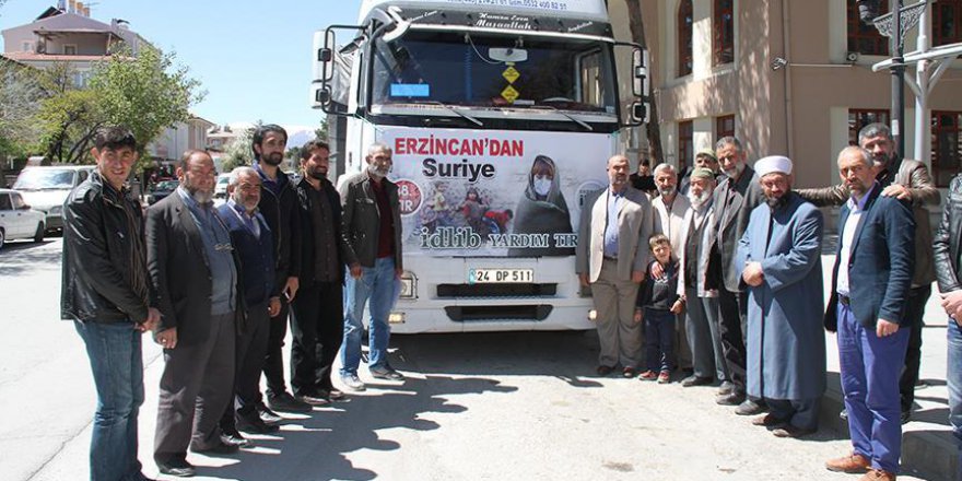 Erzincan'dan İdlib'e 22 ton insani yardım