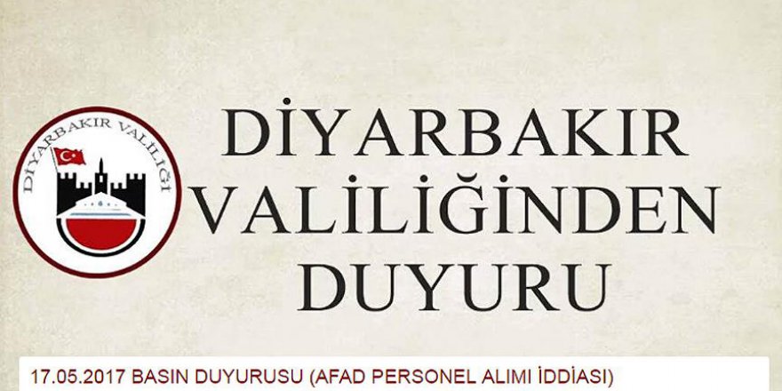 Diyarbakır Valiliği'nden dolandırıcılık uyarısı
