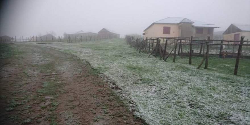Giresun'a Mayıs ortası kar yağdırıldı