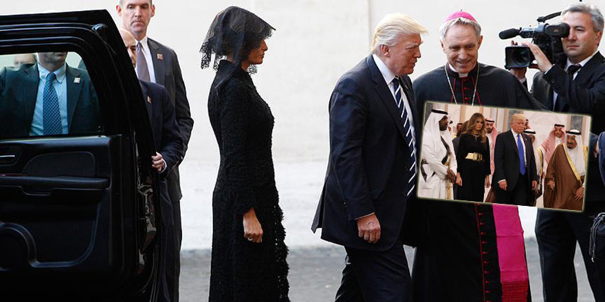 Melania Trump Arabistan'da örtünmedi, Vatikan'da örtündü!
