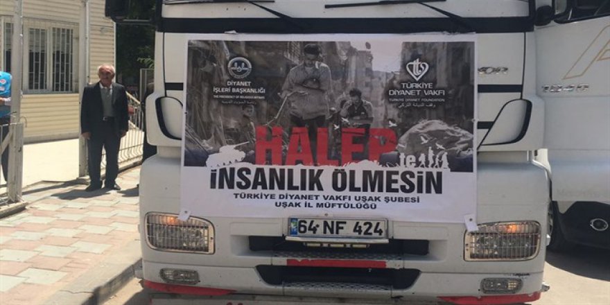 Uşak'tan Halep'e 5 kamyon un