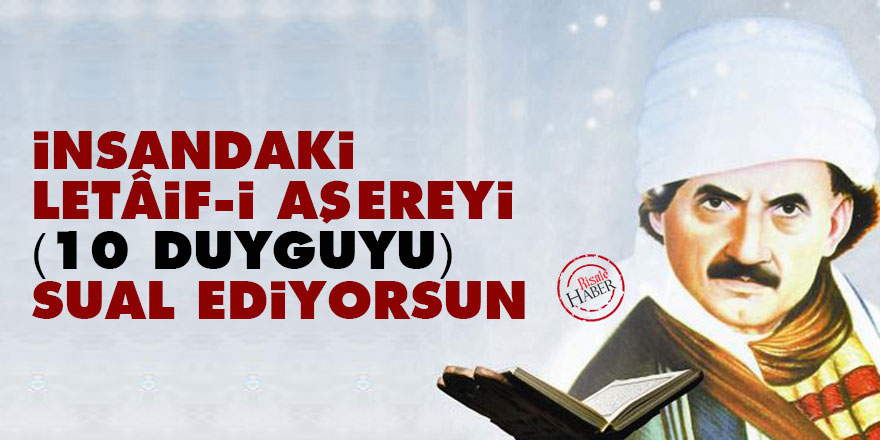 İnsandaki letâif-i aşereyi (On duyguyu) sual ediyorsun