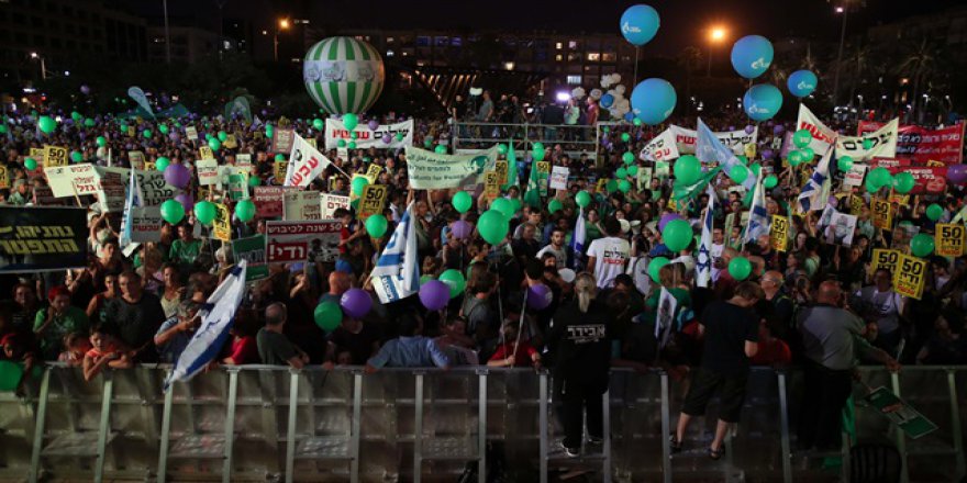 Tel Aviv'de İsrail işgali protesto edildi
