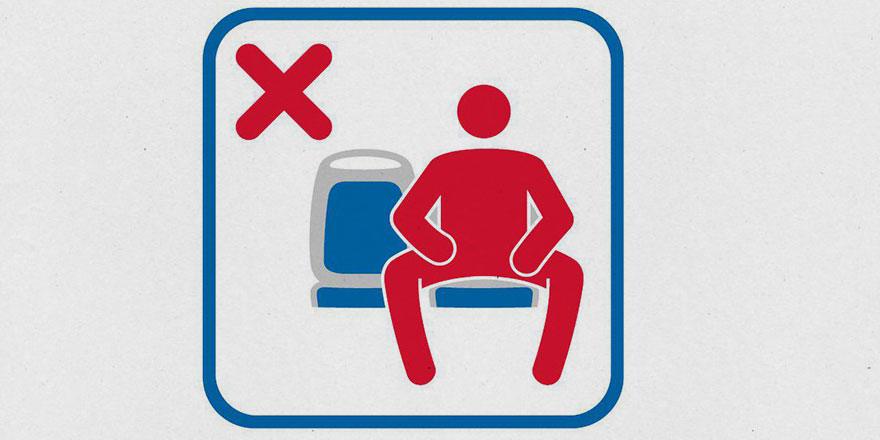 Belediyeden erkeklere: Yayılarak oturmayı kes