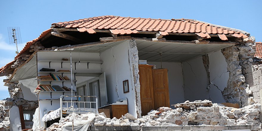 Midilli Adası'nda hasar tespit çalışmaları yapılıyor