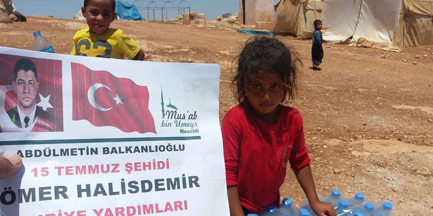 Şehit Ömer Halisdemir hayrına Suriyelilere su yardımı