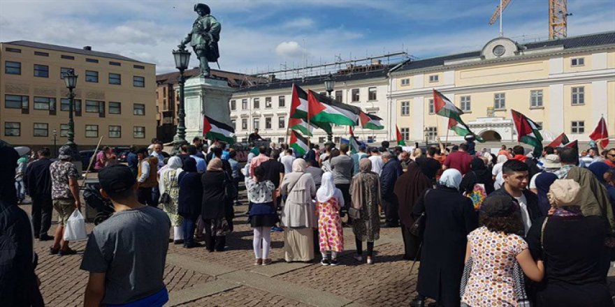 İsveç'te İsrail protestosu