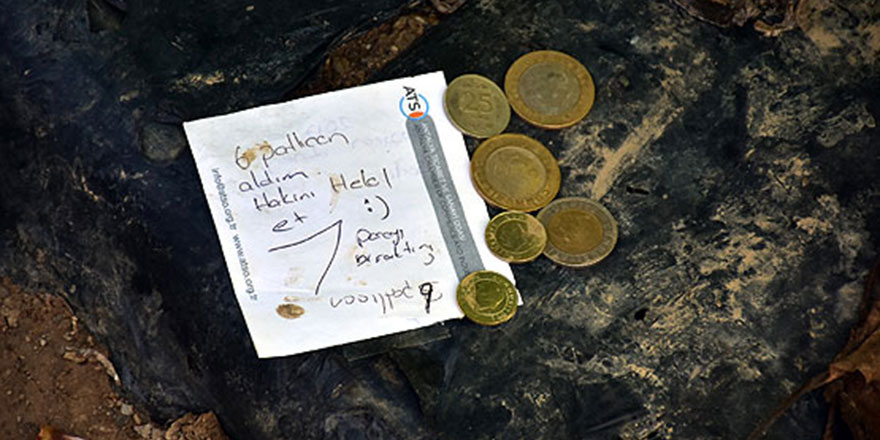 6 patlıcan aldım, parayı bıraktım, hakkını helal et