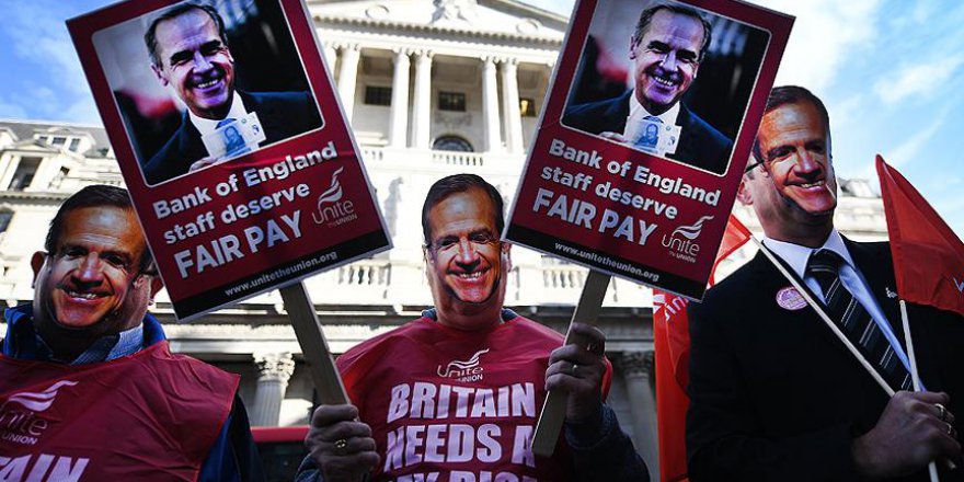 İngiltere Merkez Bankası çalışanları üç günlük greve başladı
