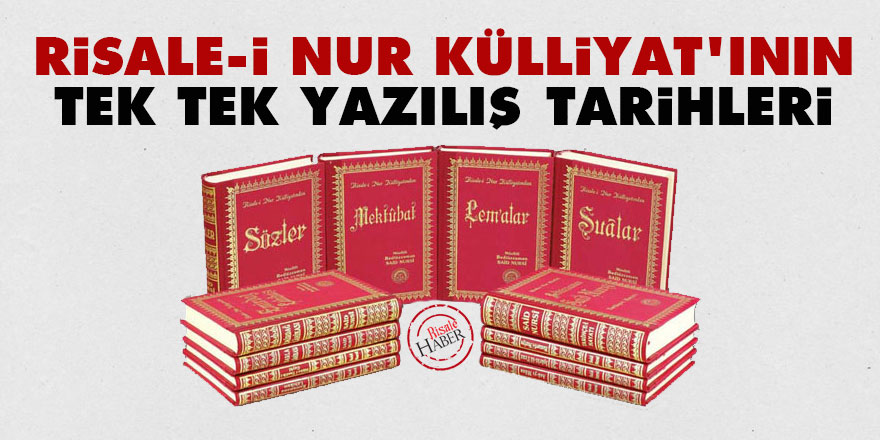 Risale-i Nur Külliyat'ının tek tek yazılış tarihleri