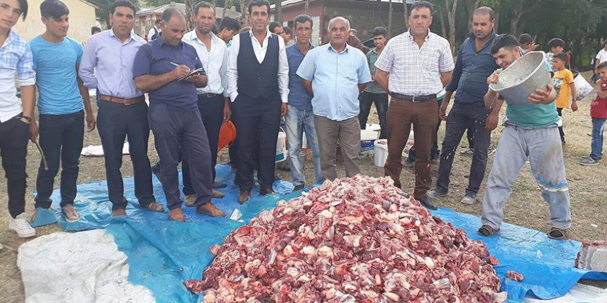 Kurbanların etlerini kurban kesen kesmeyen herkese eşit dağıttılar