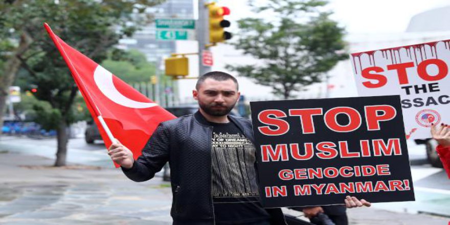 Birleşmiş Milletler karşısında Myanmar protestosu