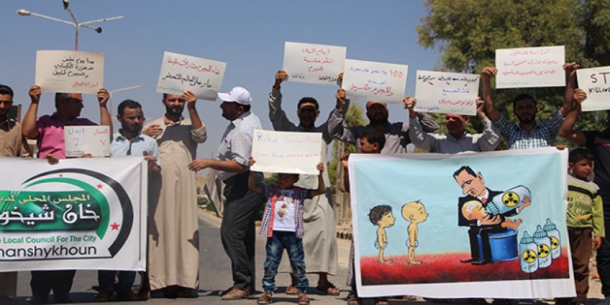 Han Şeyhun'da 'BM harekete geçsin' gösterisi