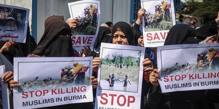 Arakanlı Müslümanlara yönelik saldırılar Gazze'de protesto edildi