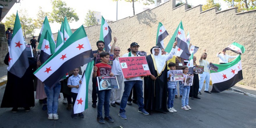 İstanbul'da Suriye rejimi ve ABD karşıtı gösteri