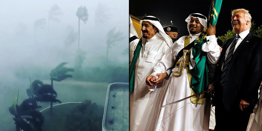 Trump'un Arabistan'dan aldığı milyar dolarlar kasırga ile uçtu