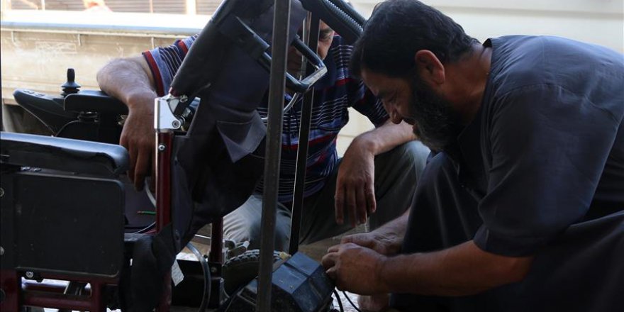 Suriye'de tekerlekli sandalyelere güneş enerjili çözüm