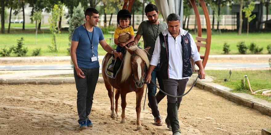 Engelli çocuklar yaşama 'pony'lerle sarılıyor