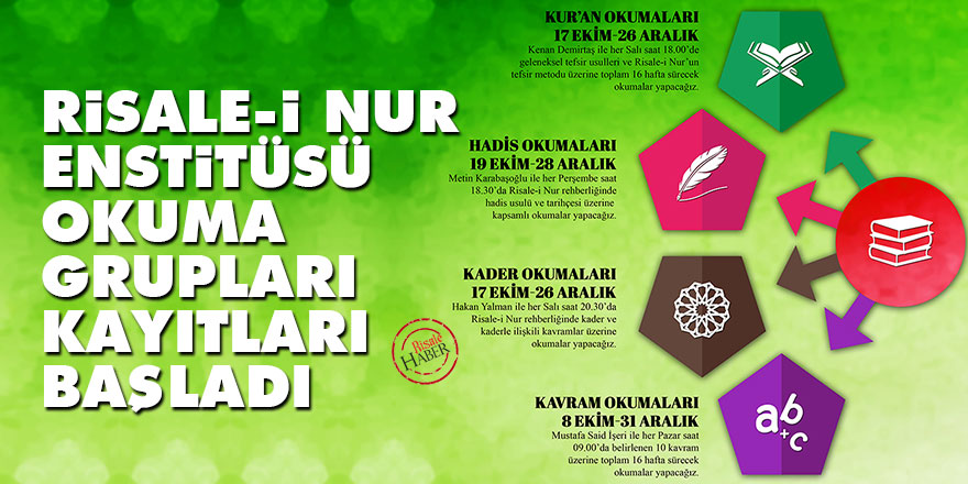 Risale-i Nur Enstitüsü okuma grupları kayıtları başladı