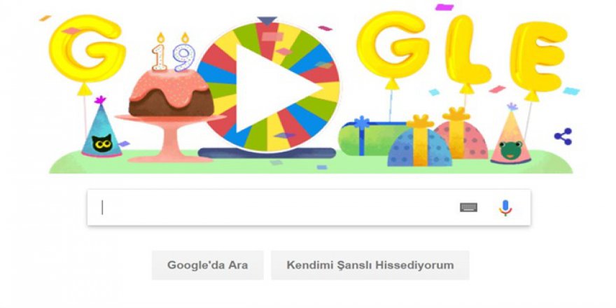Google'dan 19. yaş günü Doodle'ı