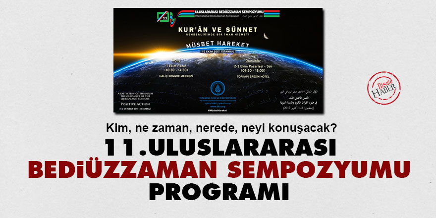 Uluslararası Bediüzzaman Sempozyumu programı