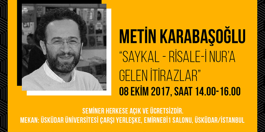 Metin Karabaşoğlu'ndan 'Saykal: Risale-i Nur'a Gelen İtirazlar' semineri
