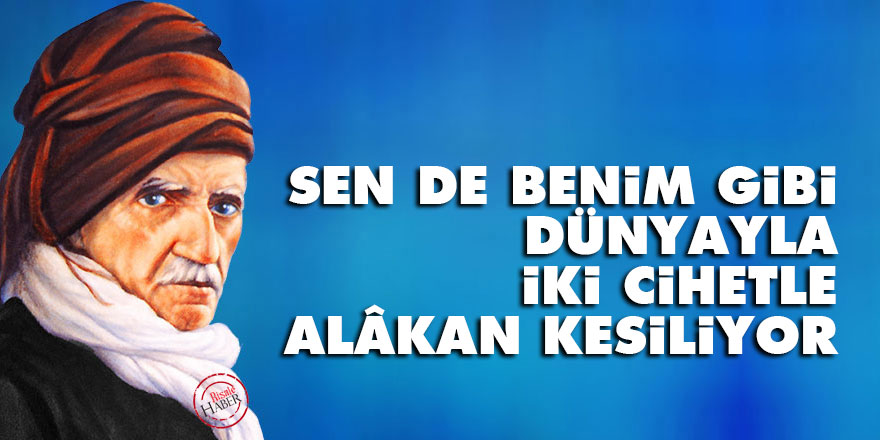 Bediüzzaman: Sen de benim gibi, dünyayla iki cihetle alâkan kesiliyor
