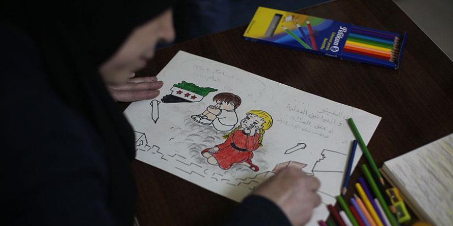 Doğu Guta trajedisini resme döktü