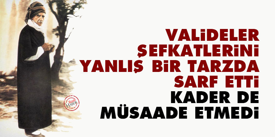 Bediüzzaman: Valideler şefkatlerini yanlış bir tarzda sarf ettiler, kader de müsaade etmedi