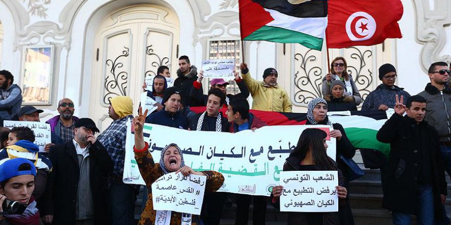 Tunus'ta İsrail aleyhinde protesto