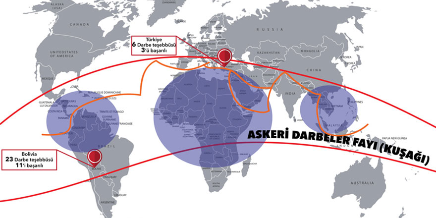 Dünyada 1950'den beri 475 askeri darbe girişimi oldu