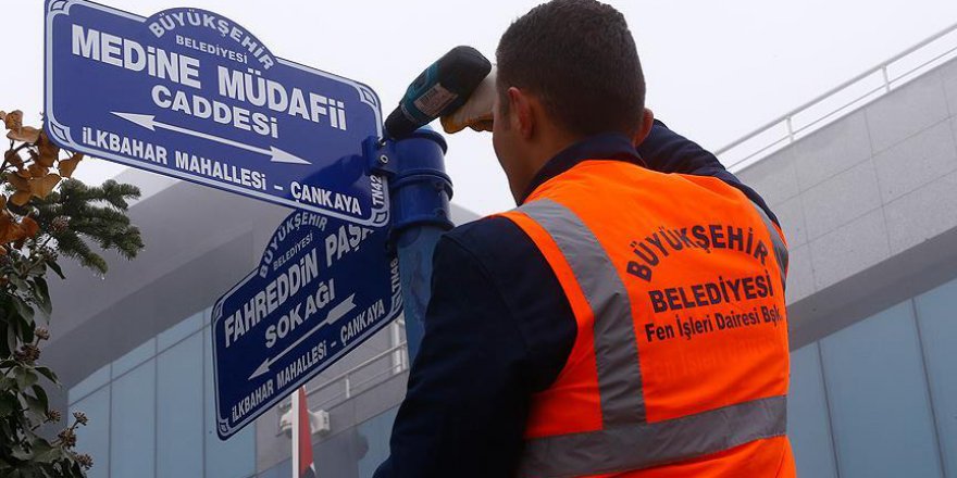 BAE Büyükelçiliğinin sokağına 'Fahreddin Paşa' tabelası asıldı