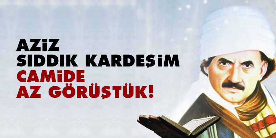 Bediüzzaman: Aziz, sıddık kardeşim, Camide az görüştük!