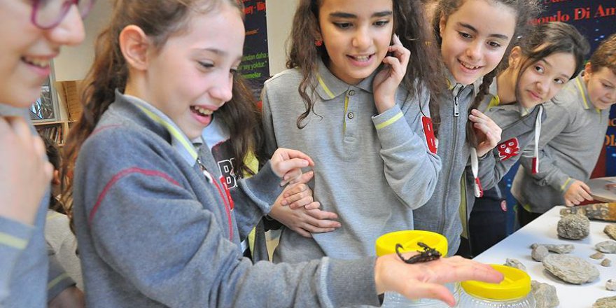 Okul okul dolaşıp çocuklara böcekleri anlatıyorlar