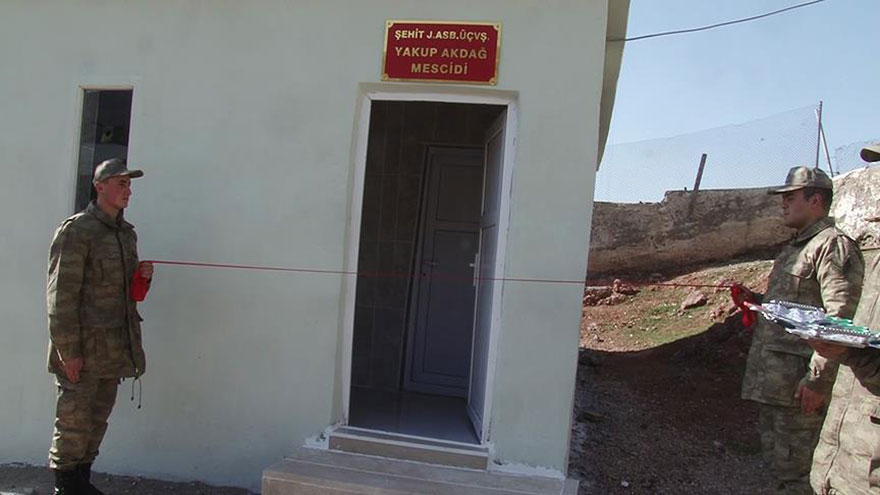 Şehidin başlattığı karakol mescidi dualarla açıldı