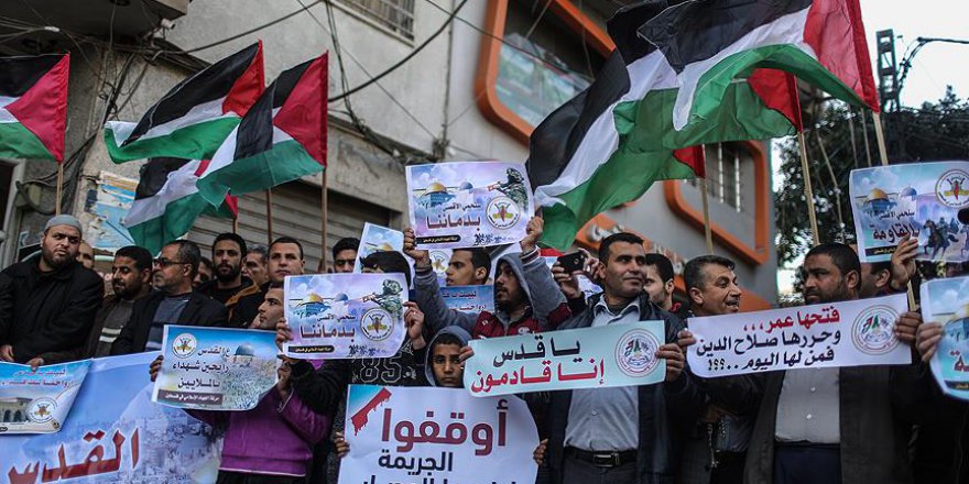 Gazze'de 'ABD'nin Kudüs kararı' protesto edildi