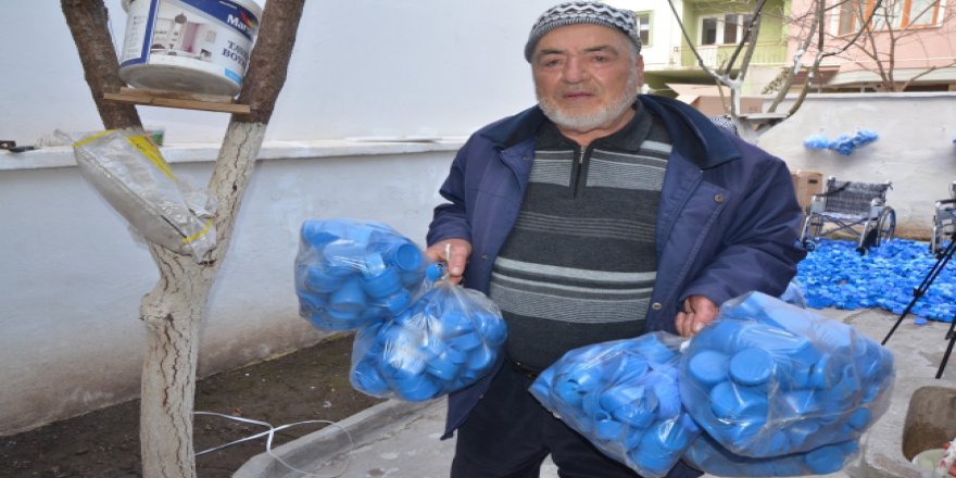 Mavi kapak toplayarak 98 engelliye umut oldular