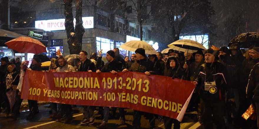 Üsküp'te Yunanistan protesto edildi